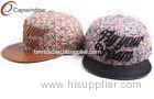 Five Panel Floral Youth Baseball Caps Flat Brim Baseball Hats For Spring