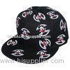 Black Acrylic Snapback Baseball Caps 6 Panel Embroidered Baseball Hats