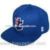 Custom Flat Brim Acrylic Snapback Baseball Caps Blue / Black