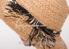 57cm Natural Short Brim Ladies Sun Hats / Raffia Braid Sewing Hat For Decoration