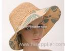 12cm Raffia Cloth Brim Womens Sun Hats For Adults For Leisure , 57cm Natural Sun Hats