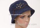 Blue Crochet Childrens Sun Hats , 3cm Short Brim Leisure Sun Hats