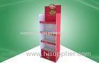 Red Four Shelf Cardboard Free Standing Display Units PP Lamination for Snack