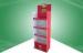 Red Four Shelf Cardboard Free Standing Display Units PP Lamination for Snack