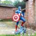 Amusement Park Decoration Life Size Super Hero Fiberglass Captain America Statue