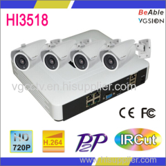 720p POE IP Surveillance 4CH Kit