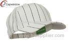 Acrylic Constructed Fitted Baseball Hats White Pin Striped Adjustable