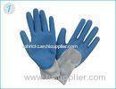 Seamless Knitted Cotton Liner Blue Latex Coated Gloves For Automotive Manufacturing