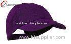 Purple Glitter Fitted Baseball Hats , Polyester Adjustable Strap Closure Cap