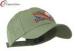 Velcrorized Closure Cotton Baseball Caps , Olive Baseball Bat and Ball Embroidery Cap