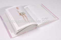 Square-back hot-stamped hardcover or hardbound book with PVC dust jacket printing