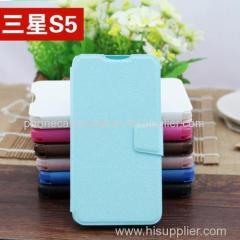 China cheap wholesale foldable flip leather case cover for samsung galaxy S5 i9600 with support standing