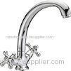 Classic Curve Swivel Single Hole Double Handle Kitchen Faucet With Filter