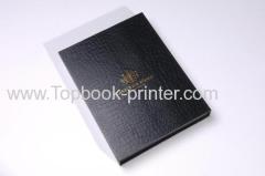 Gold-stamping leather cover hardbound or hardcover book with slipcase or bookcase