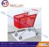 Red Supermarket Shopping Trolleys With Seat Plate For Transport Food / Beverage