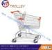 Chrome Plated Supermarket Shopping Trolleys Unfolded 100L Logo Printed