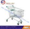 Four Wheels Unfolded Supermarket Shopping Trolleys Carts Steel Wire 180L