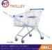 Four Wheeled Steel Wire Supermarket Shopping Trolley Carts Unfolding