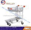 Four Wheels Wire Transport Shopping Trolley For Airline , Caster Size 4" - 5"