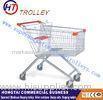 Four Wheeled Wire Shopping Trolley With Kids Seat European Style