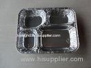 Four Compartments foil takeaway containers / Aluminum Foil Boxes for Fast Food With Lid