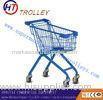 Blue Supermarket Children Shopping Cart Powder Plated Customized