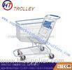 125L Zinc Plating Unfolded Wire Shopping Trolley , Airport / Grocery store Shopping Cart