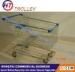 Steel Wire Four Wheels Shopping Trolley , Supermarket Shopping Cart
