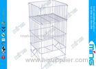 White Adjustable Heavy Duty Wire Dump Bins in Powder Coated for Promotion