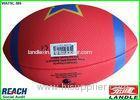Professional Rubber Red American Football Balls / Inflatable Rugby Ball Size 3