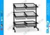 Metal Powder Coated Wire Rack Display Stands with 6 Basket for Foods Storage