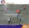 Zinc Plated Supermarket Shopping Trolleys Cart Unfolded For Export