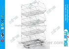 4 Layers Storage Wire Dump Bins Stacking Basket in Zinc Plating