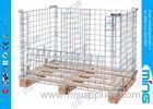 Wire Storage Stacking Cage with Wooden Pallet in Heavy Duty