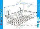 Supermarket Chrome Wire Display Baskets with Square Base for Gridwall