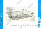 Slatwall Metal Wire Display Baskets / Chrome Modern Retail Display Racks