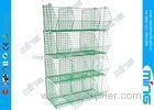 Green Metal Wire Stackable Display Stands 4 Layers , Mesh Storage Stacking