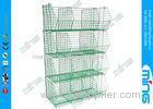 Green Metal Wire Stackable Display Stands 4 Layers , Mesh Storage Stacking