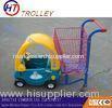 Lovely Plastic Basket Shopping Cart For Kids , Unfolding Baby shopping Trolley