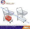 Aluminum Double Basket Shopping Cart with 4 Wheels In Japanese Style