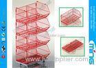 4 Layers Red Storage Wire Dump Bins Stackable Basket with Powder Coated