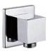 Shower Components Square Chrome Wall Mounted Shower Outlet Elbow