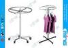 Modern Chrome Finish Garment Metal Clothes Rack , Top Ring Round