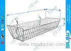 Slatwall Metal Mesh Wire Display Baskets / Chrome Wire Storage Baskets