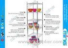 Four Tier Silver Mobile Wire Shelving Unit Chrome Plated For Kitchen