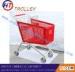 Red Color Plastic Supermarket Shopping Cart With Seat Plate