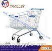 210 Liter Standard Chrome Plated Supermarket Shopping Cart Trolleys Logo Pinted
