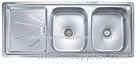 18 Guage Double Bowl Stainless Steel Kitchen Sinks With Drainer Kits
