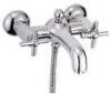 Wall Mounted 2 Hole Shower Mixer Double Handle Faucet With Diverter