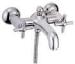 Wall Mounted 2 Hole Shower Mixer Double Handle Faucet With Diverter
